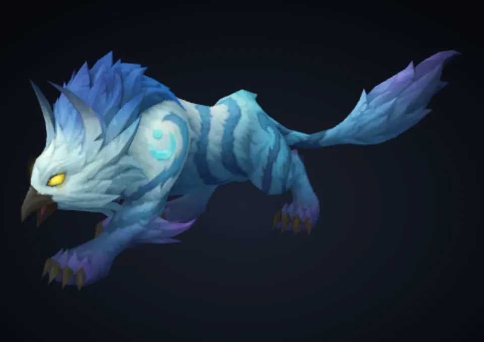 Forme de félin, Bleu