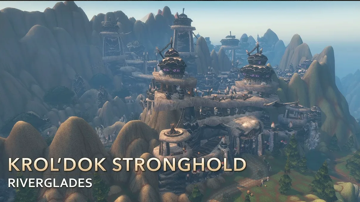 Die Feste Krol'dok auf ihrem Hügel, das letzte Bild der Präsentation. Bild: Blizzard auf der PAX Australia.