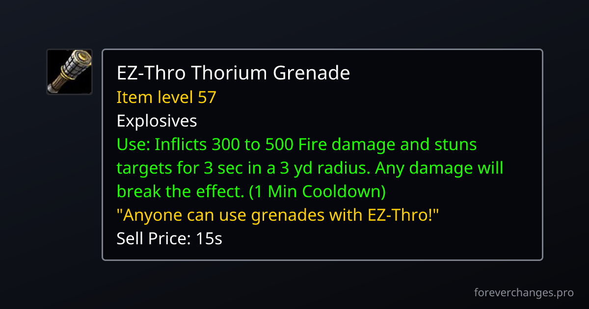 Thro EZ-Thro Thorium Grenade: crafted with Engineering · WoW Forever ...