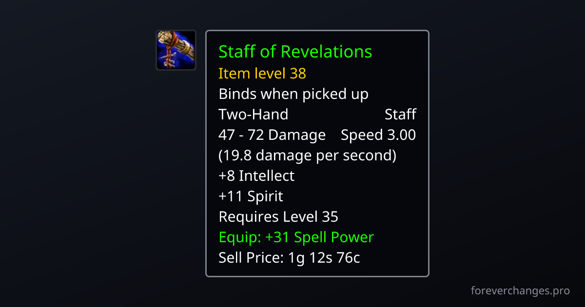 Hand Sataf Staff of Revelations: new two-hand in WoW Forever · ForeverChanges