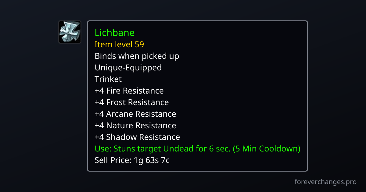 Wow New Races Lichbane: new trinket in WoW Forever · ForeverChanges
