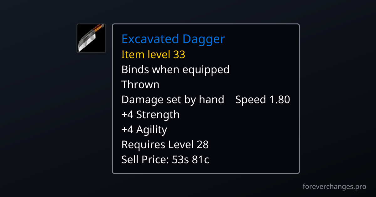 Excavated Dagger: Excavation Site: Wetlands drop · WoW Forever ...