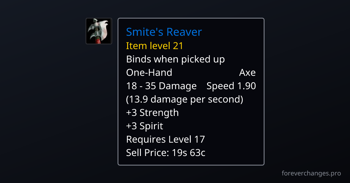 Smite's Reaver: Mr. Smite drop in The Deadmines · WoW Forever ...