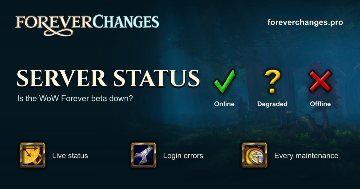 Is WoW Forever down? Beta server status, maintenance and BLZ51901016