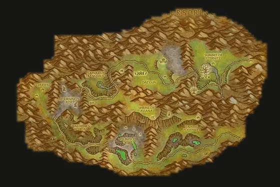 Die Spielkarte von Hyjal