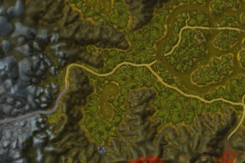 Marais des Chagrins vue d’en haut, sur la carte du monde