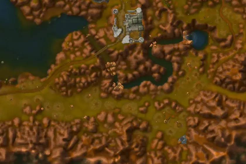 The river south of Stonewatch Keep, seen from above on the world map